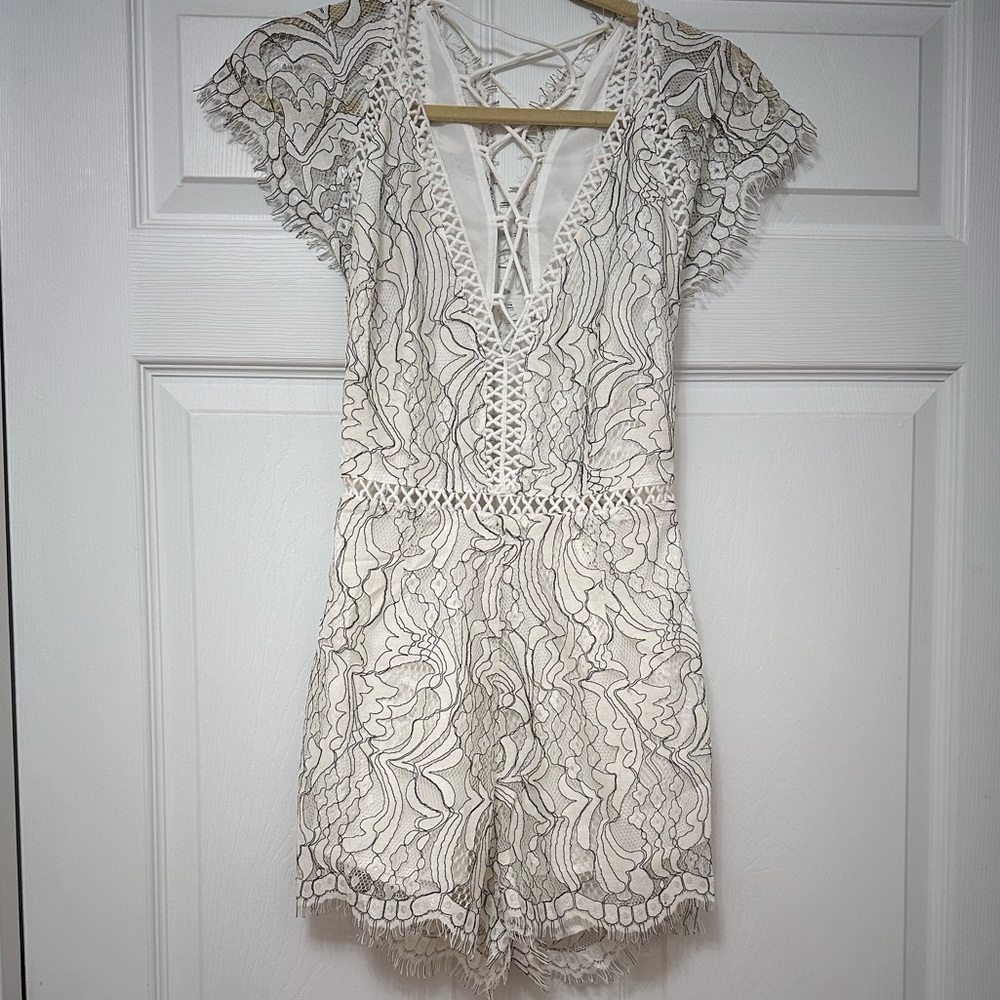 Tobi ACE OF LACE UP ROMPER